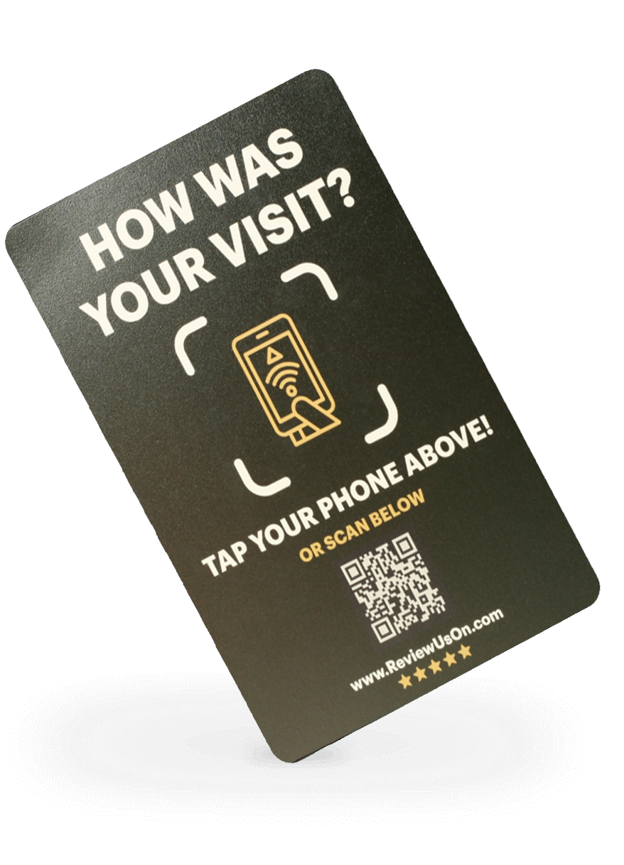 Contactless Review Us On Black Social Media Card