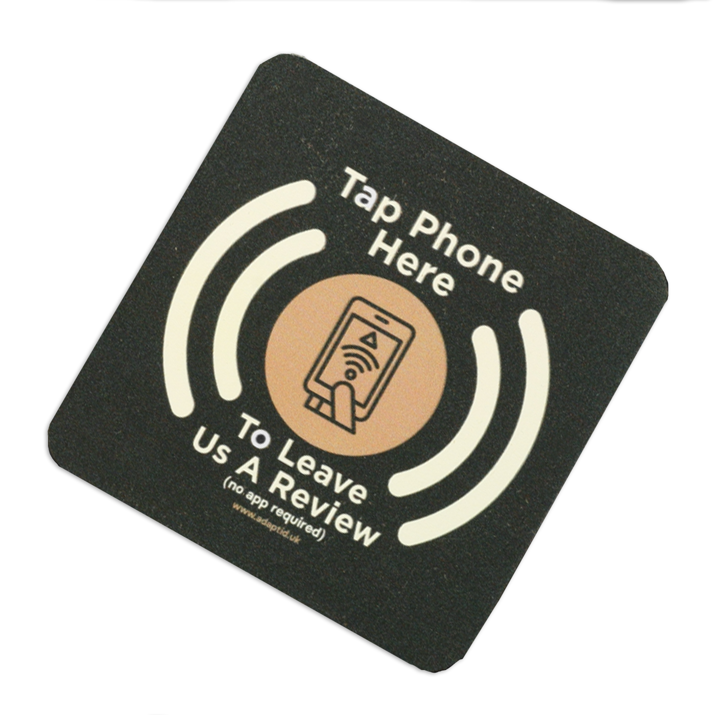 Contactless Review Us On 100mm Square Black