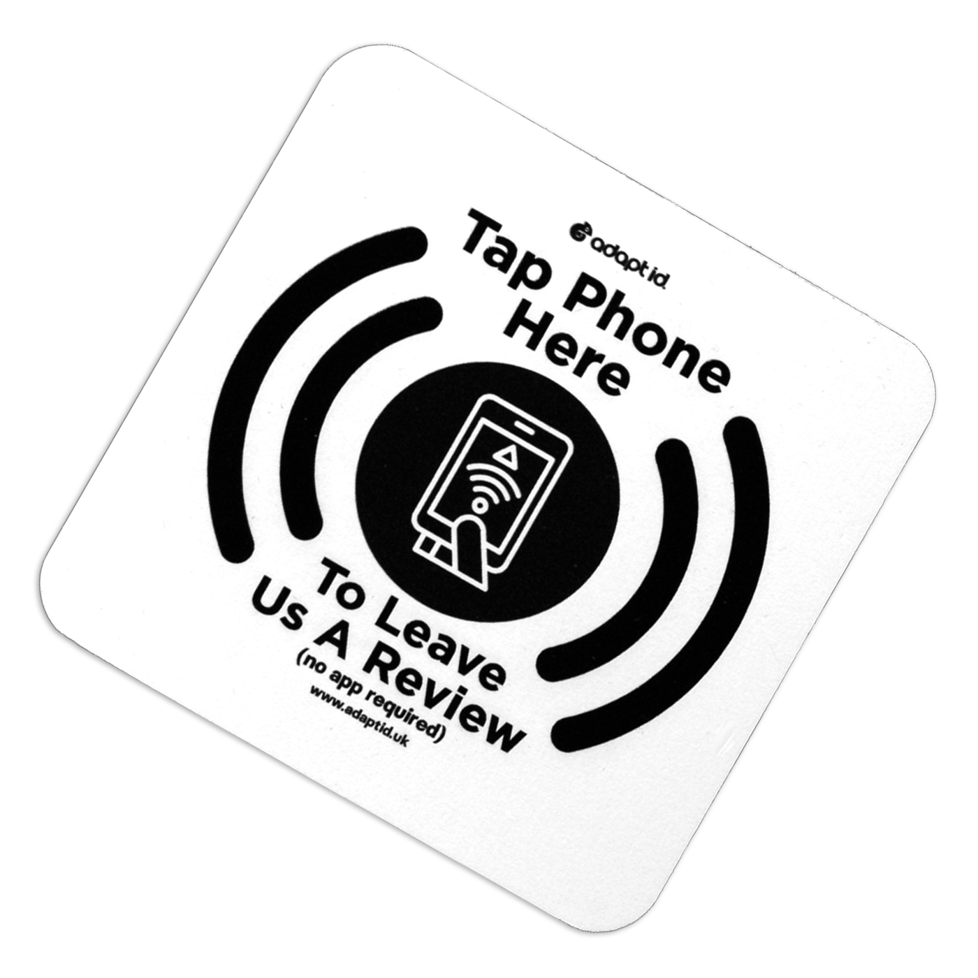 Contactless Review Us On 100mm Square White