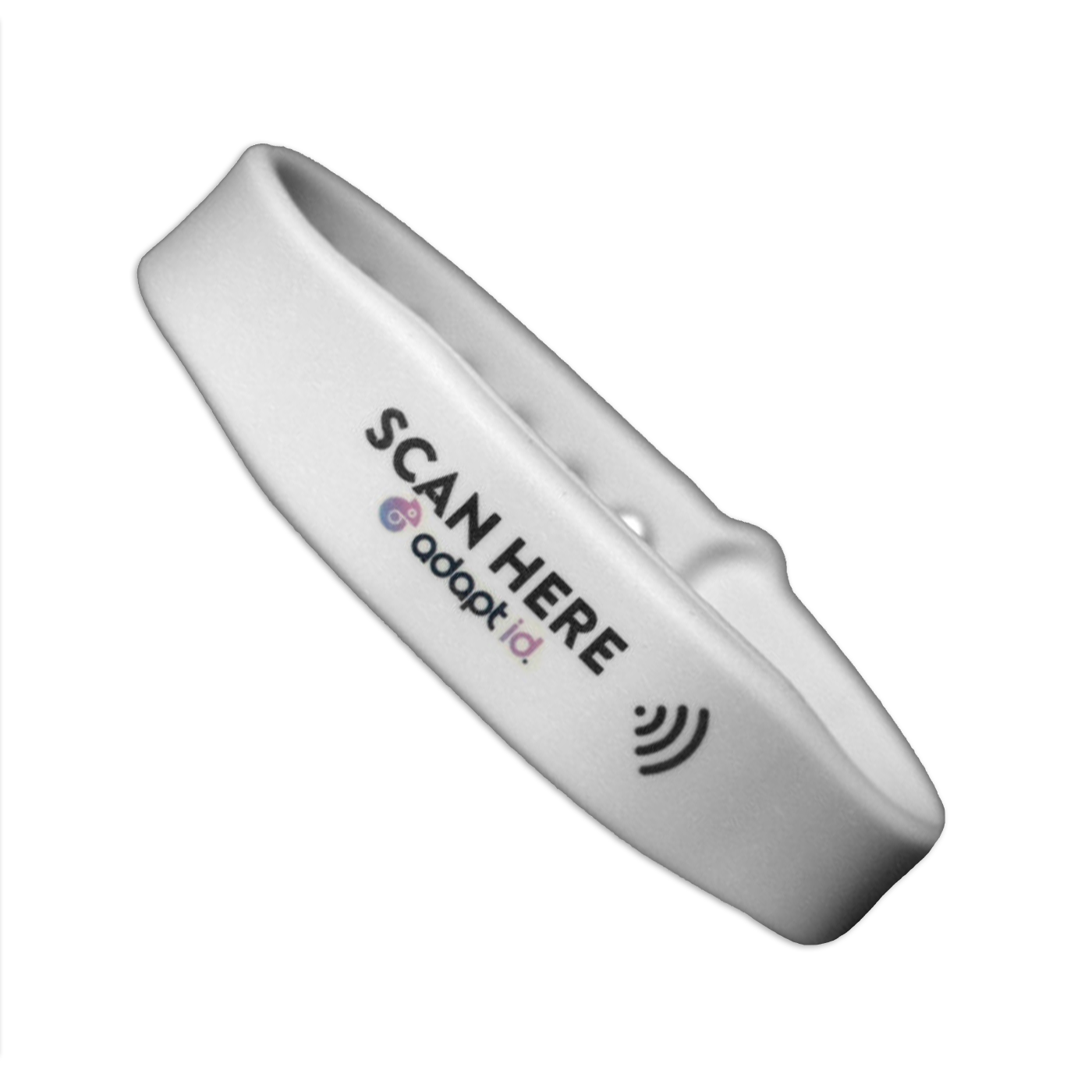 Contactless Silicone White Wristband With 'Scan Here' Wording