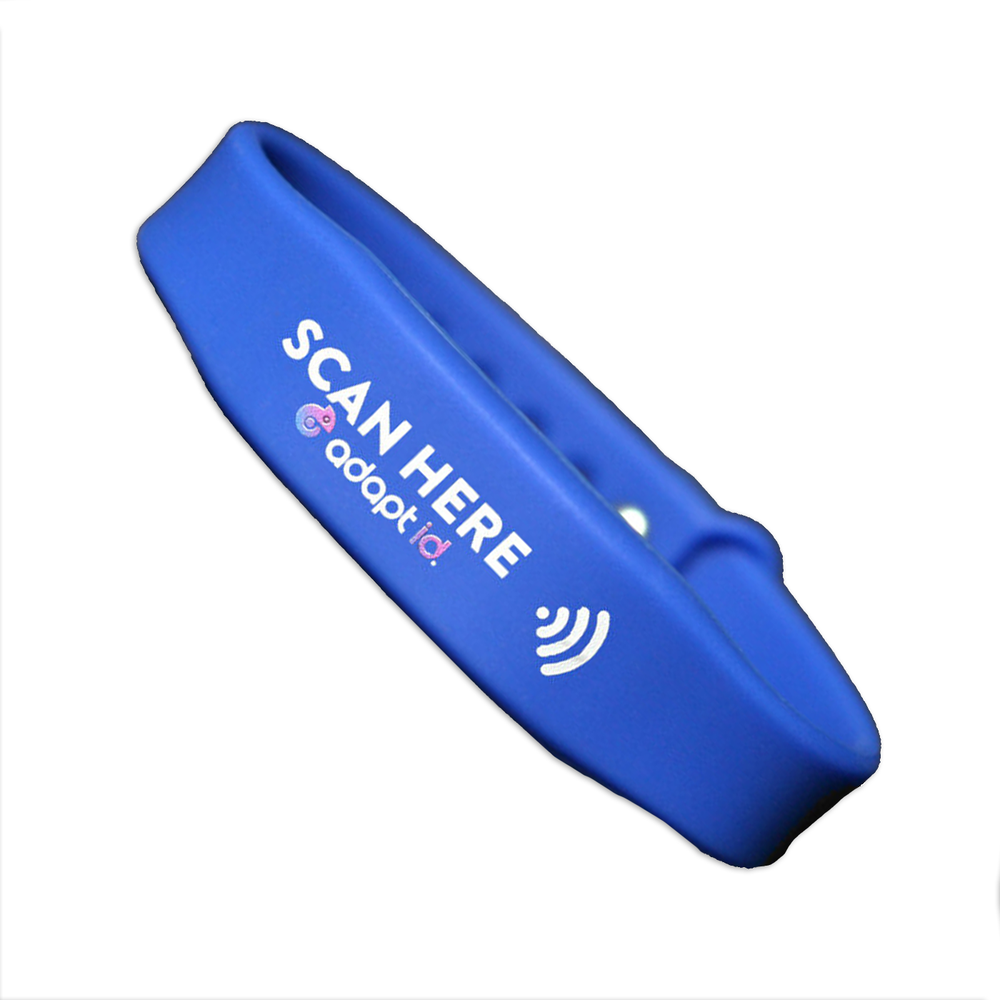 Contactless Silicone Blue Wristband With 'Scan Here' Wording