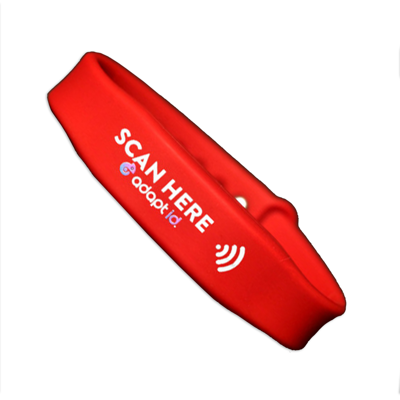 Contactless Silicone Red Wristband With 'Scan Here' Wording