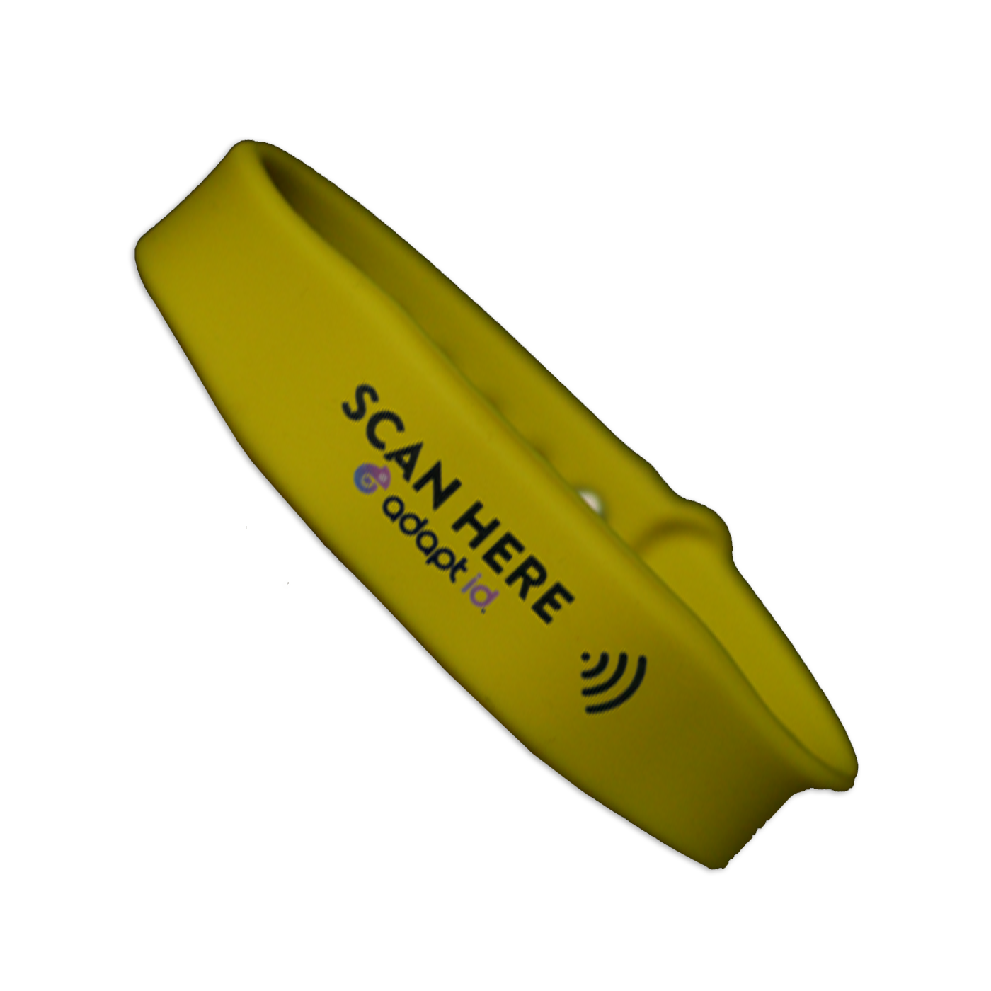 NFC Silicone Yellow Wristband With 'Scan Here' Wording