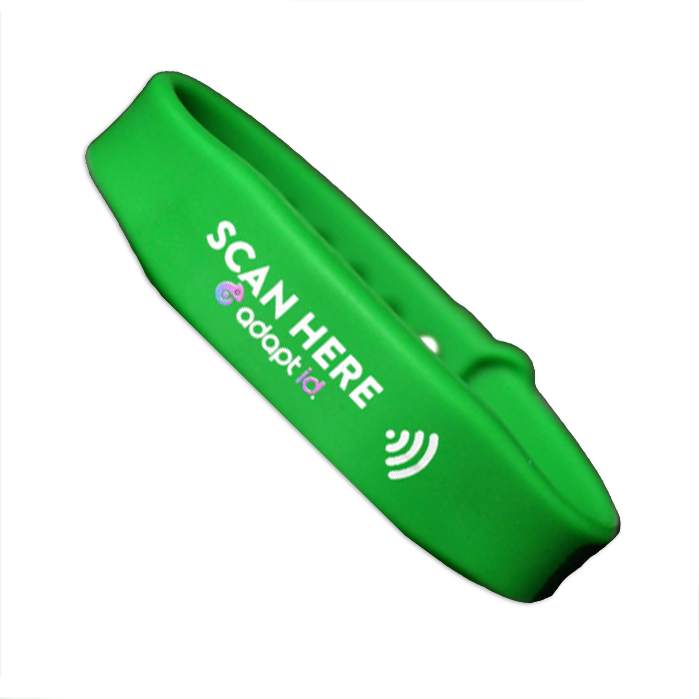 Contactless Silicone Green Wristband With 'Scan Here' Wording