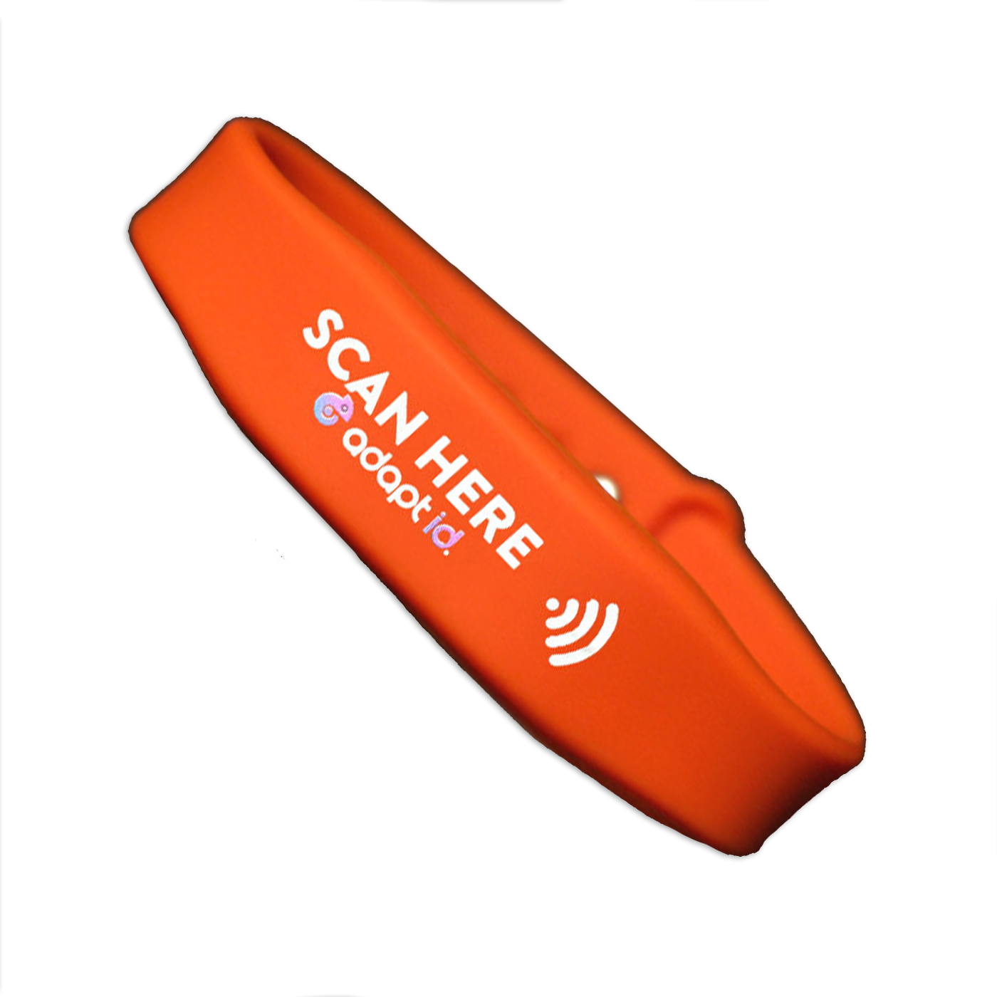 Contactless Silicone Orange Wristband With 'Scan Here' Wording