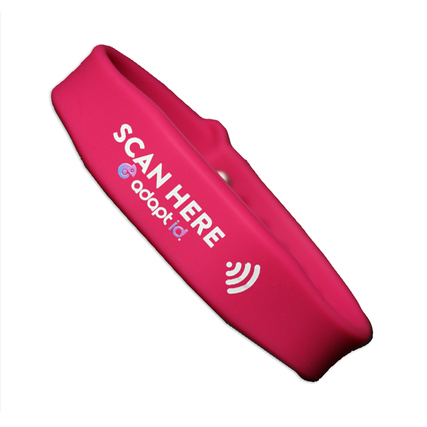 Contactless Silicone Pink Wristband With 'Scan Here' Wording